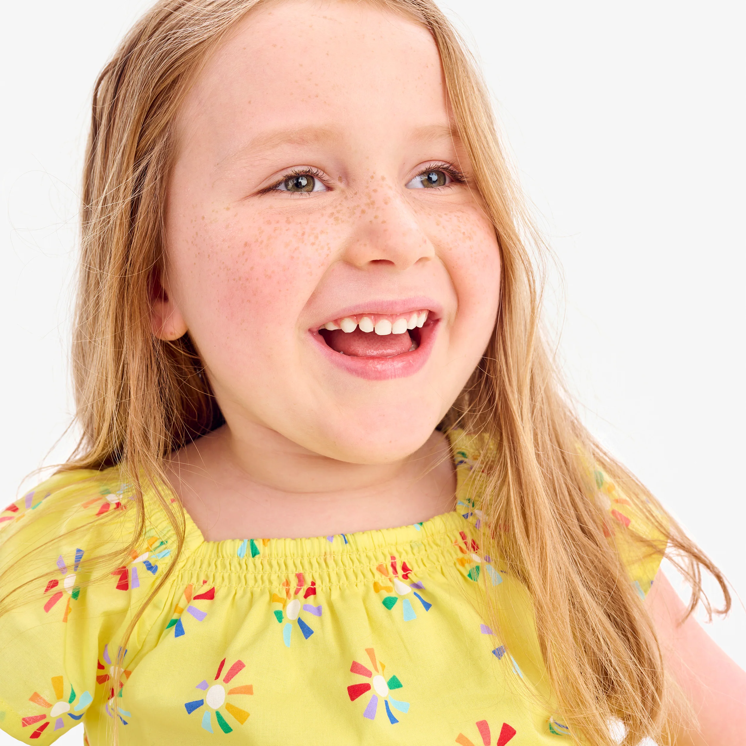 Clearance kids picnic dress in rainbow cutout suns - Image 3