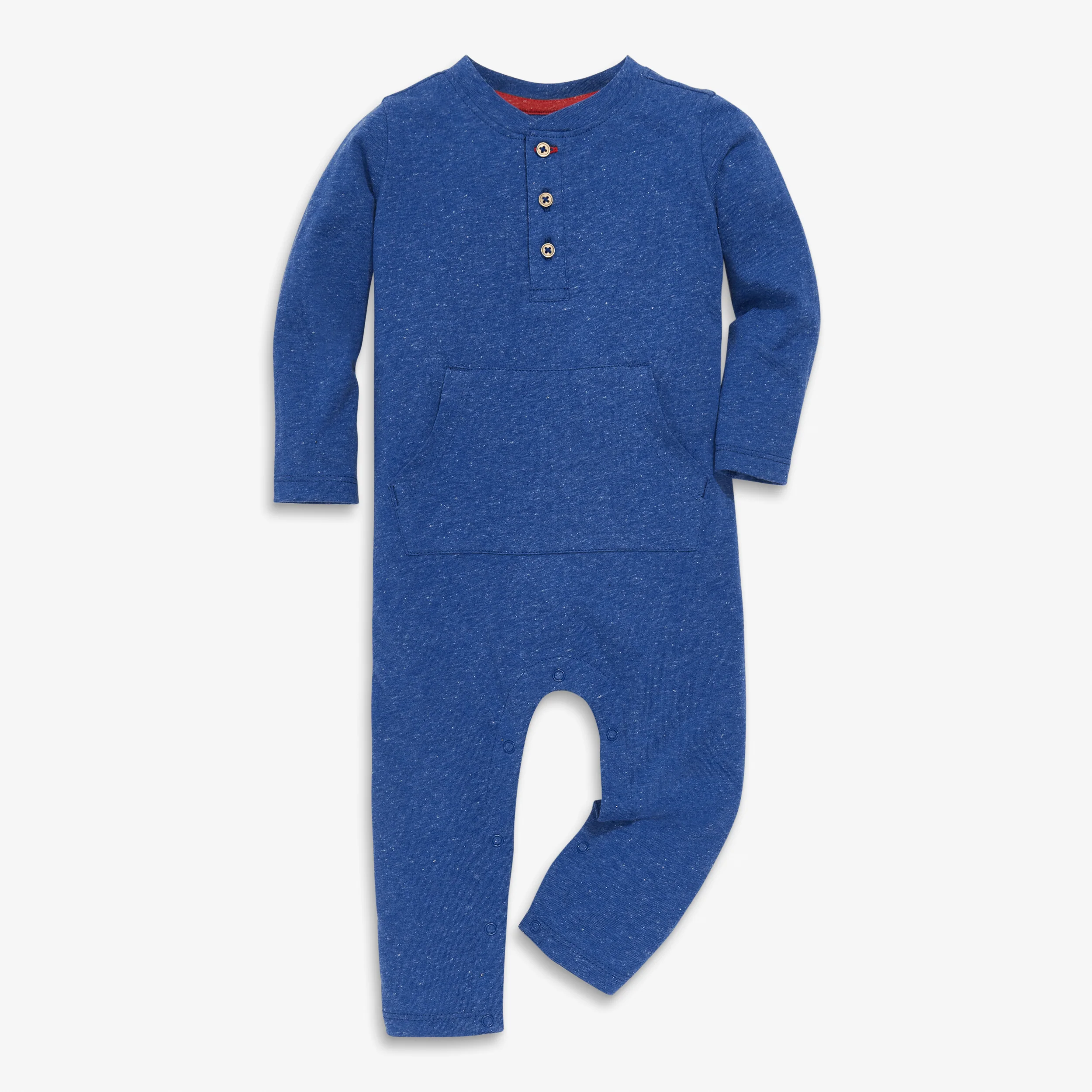 Baby heathered henley romper - Image 3