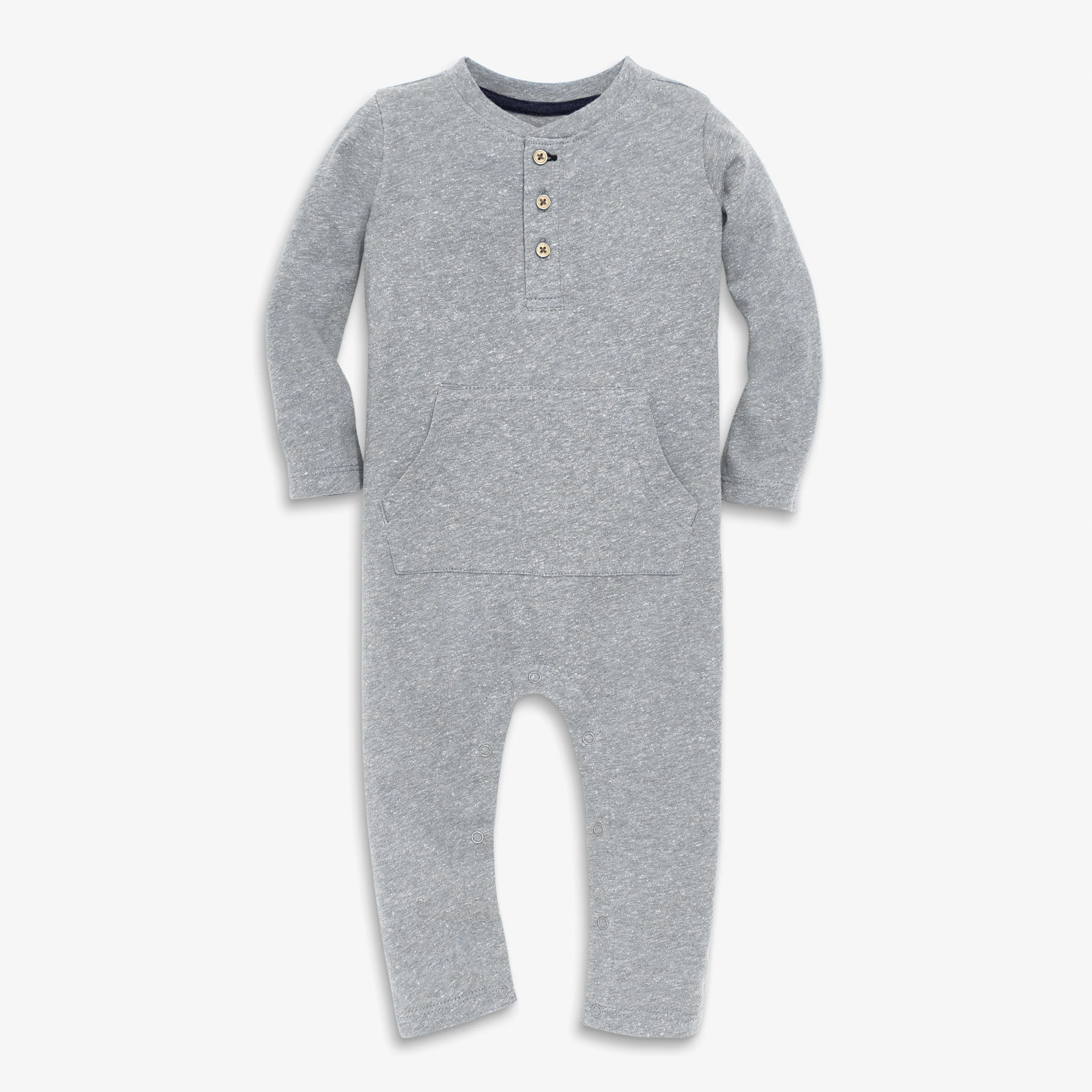 Baby heathered henley romper - Image 4