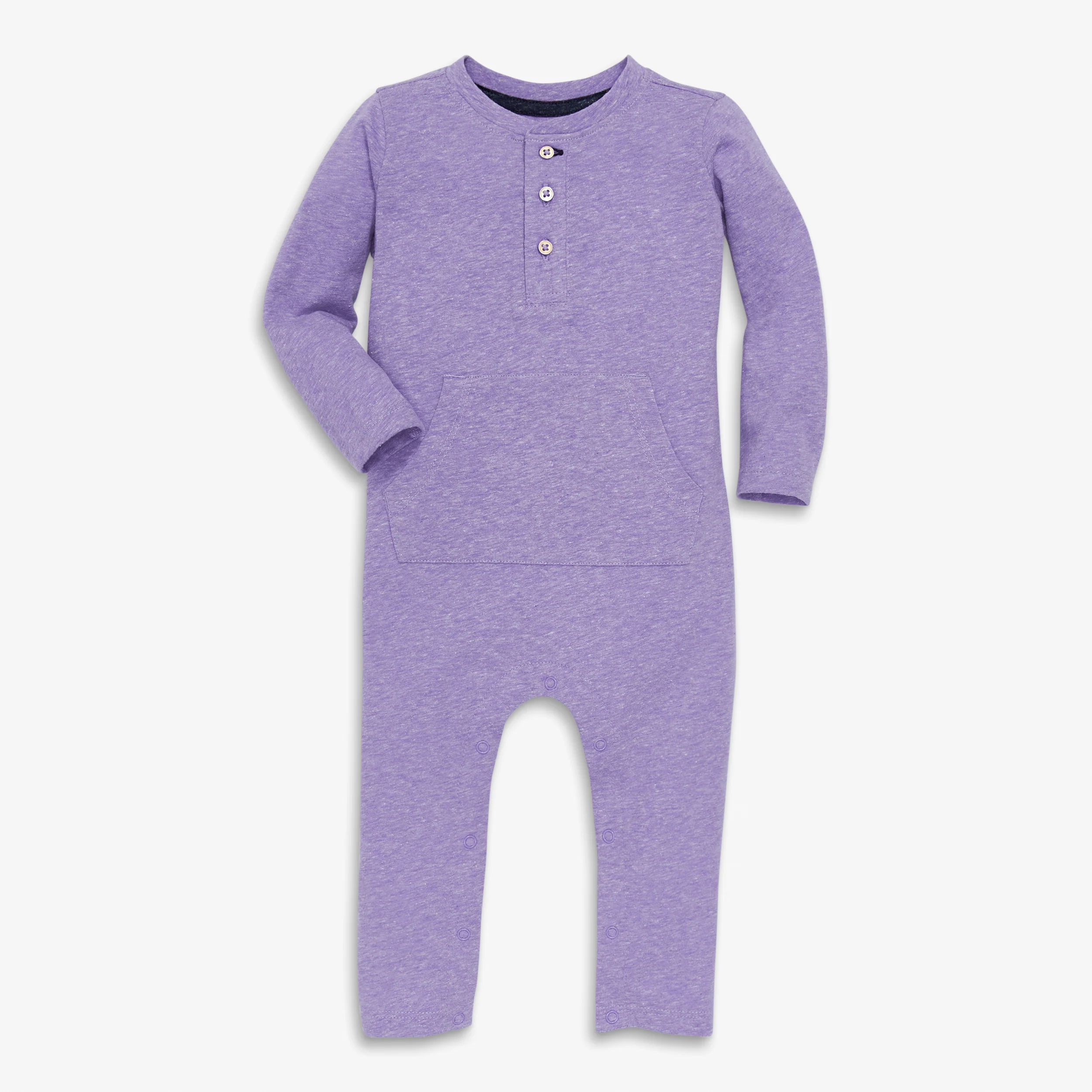 Baby heathered henley romper - Image 5