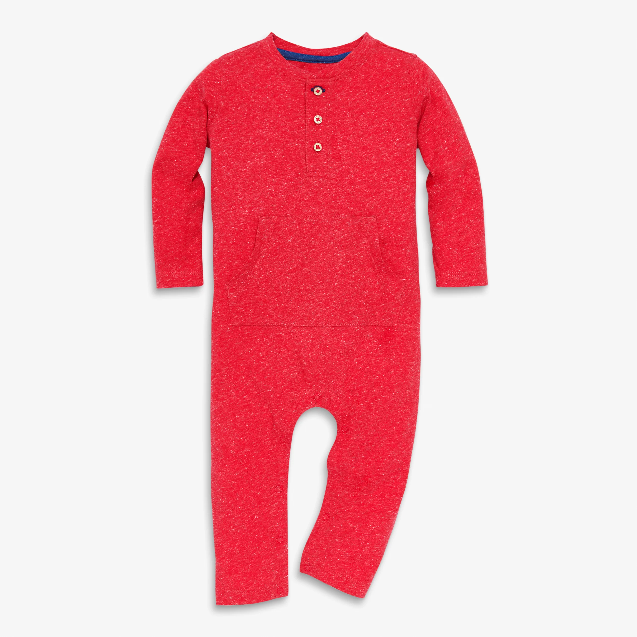 Baby heathered henley romper - Image 6