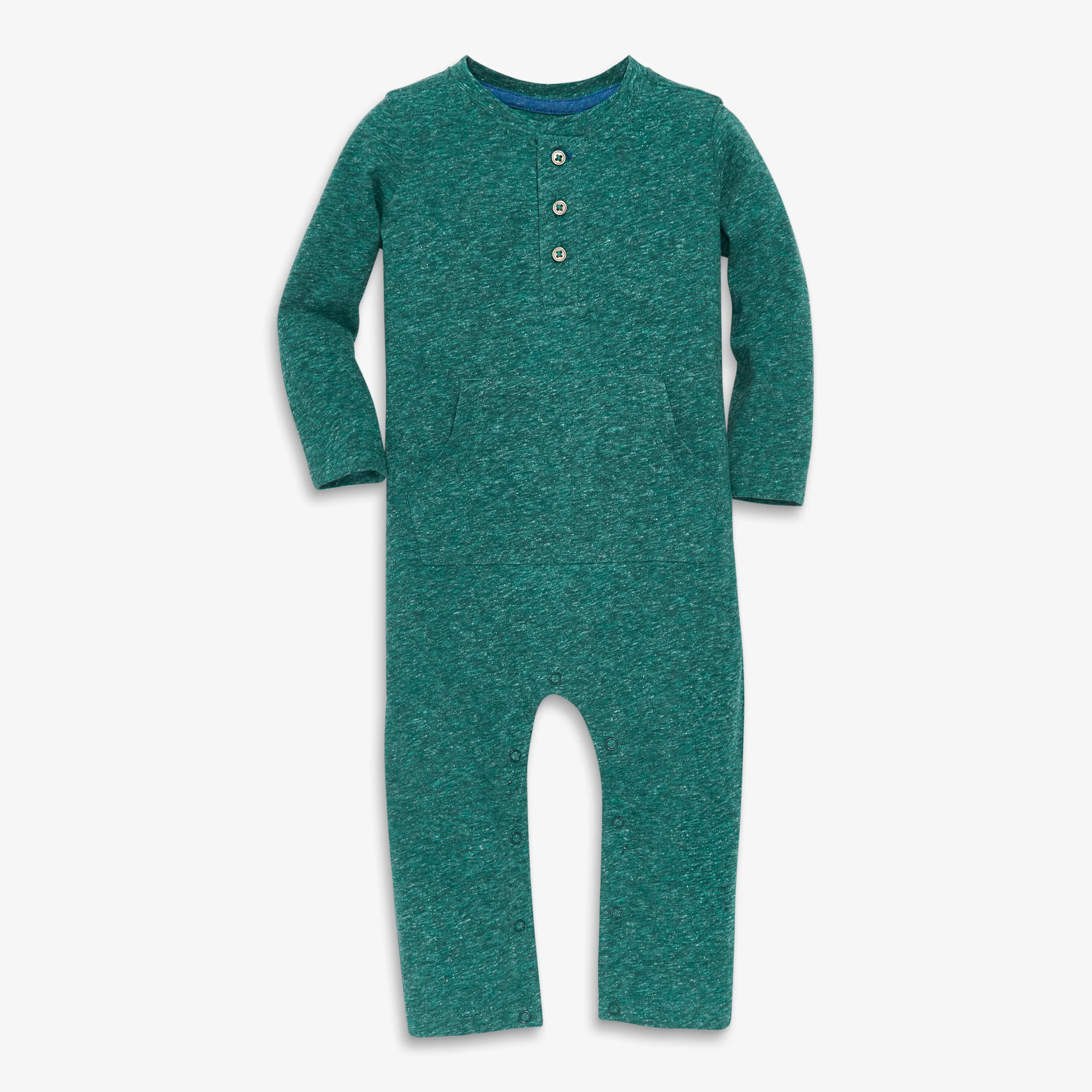 Baby heathered henley romper - Image 7