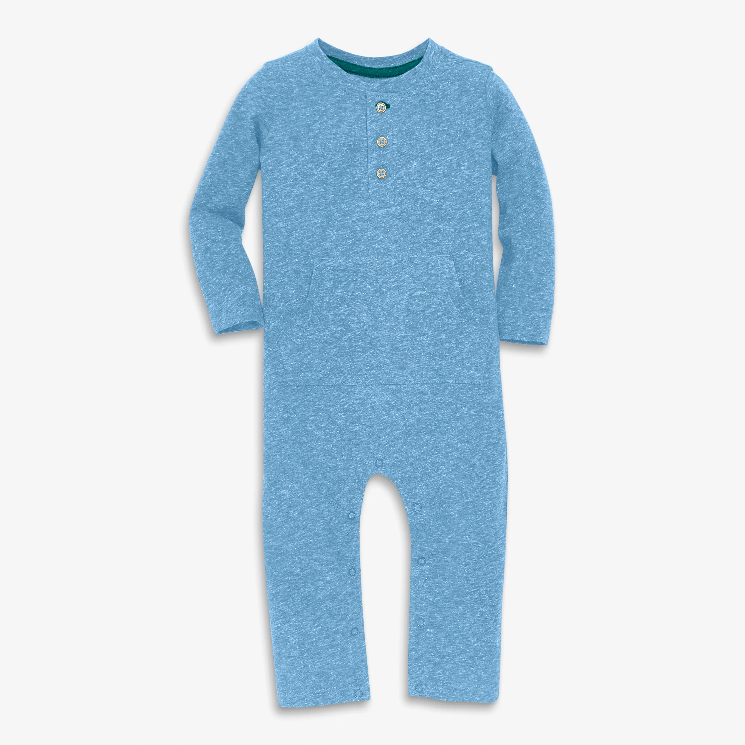 Baby heathered henley romper - Image 8