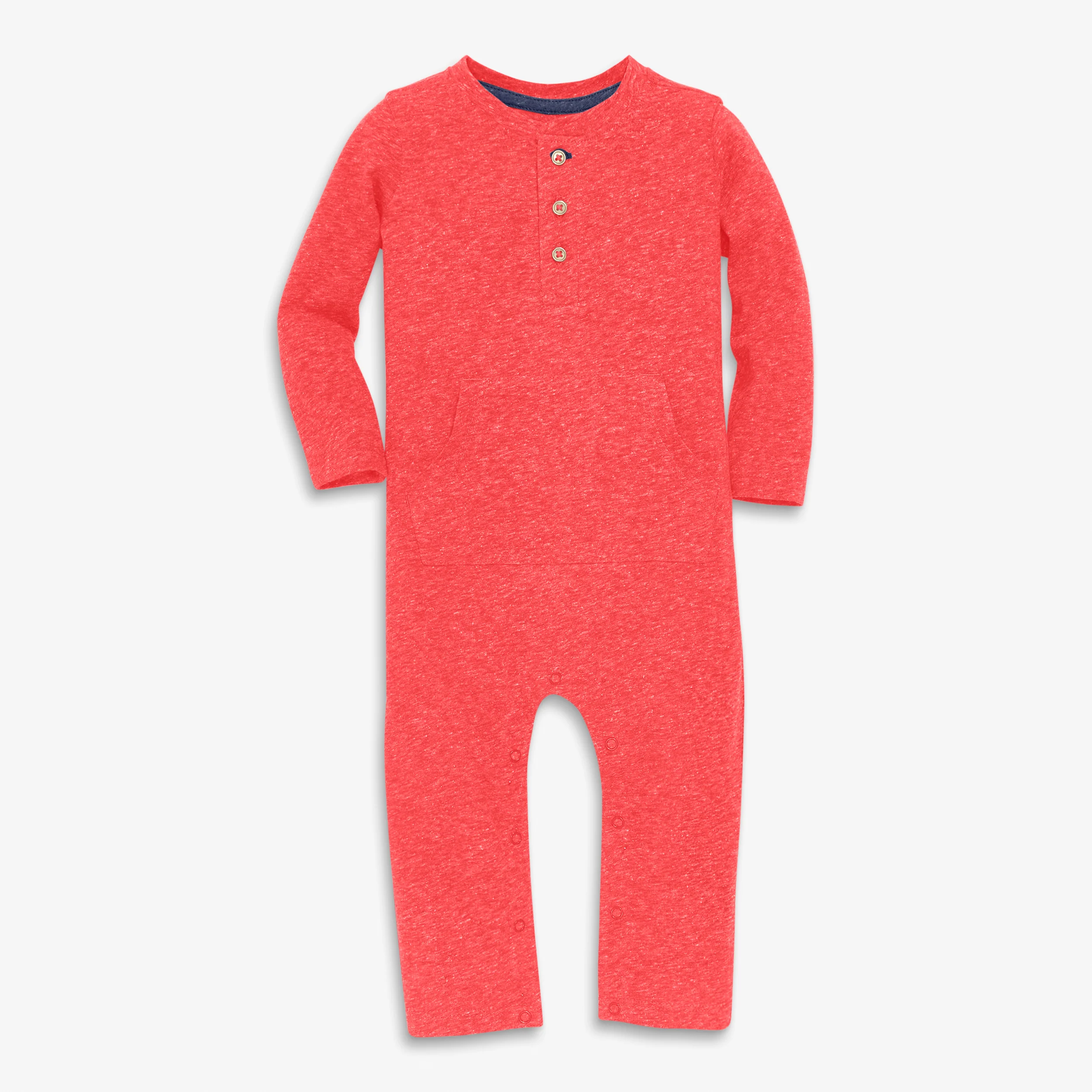 Baby heathered henley romper - Image 9