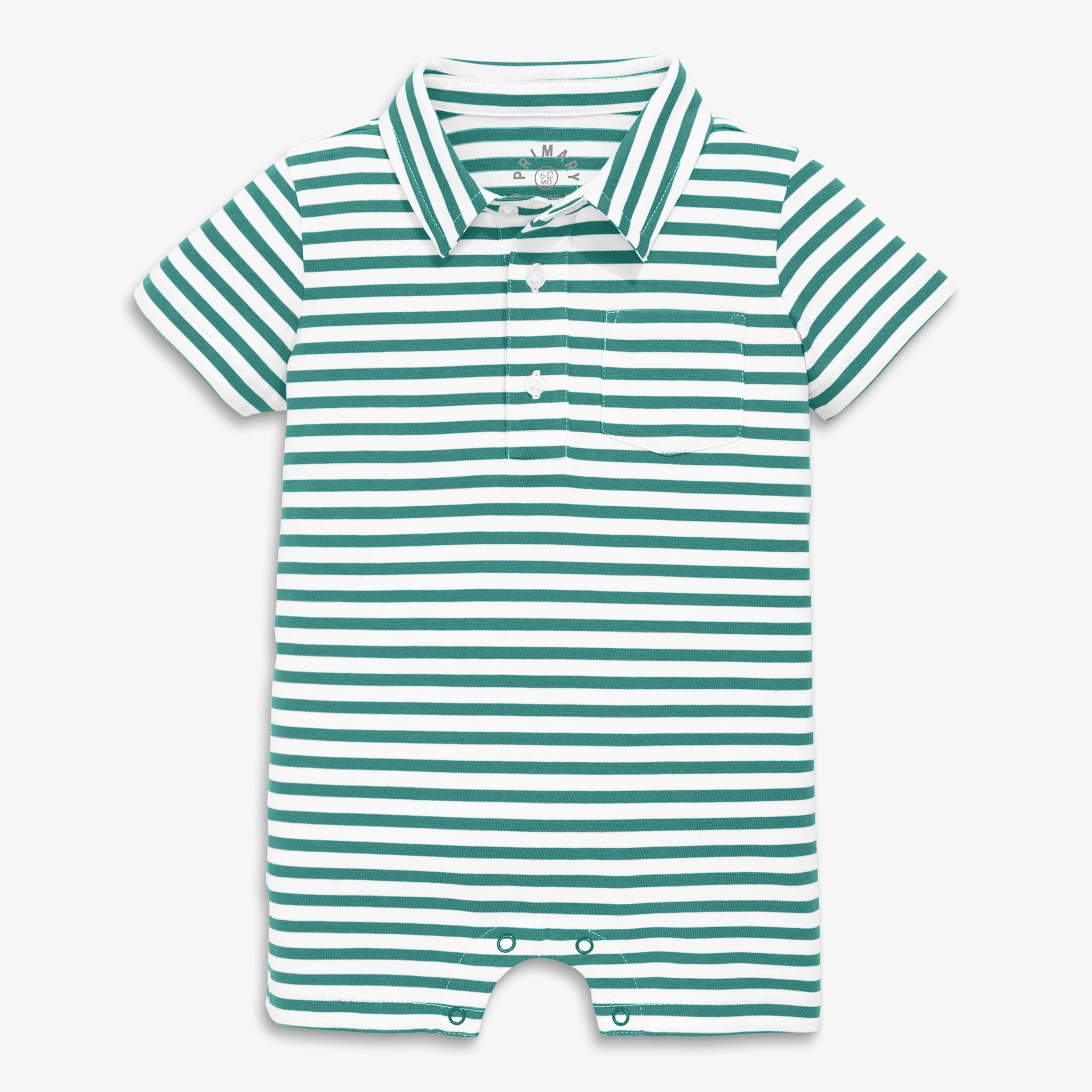 Baby polo shortie in mini stripe - Image 10