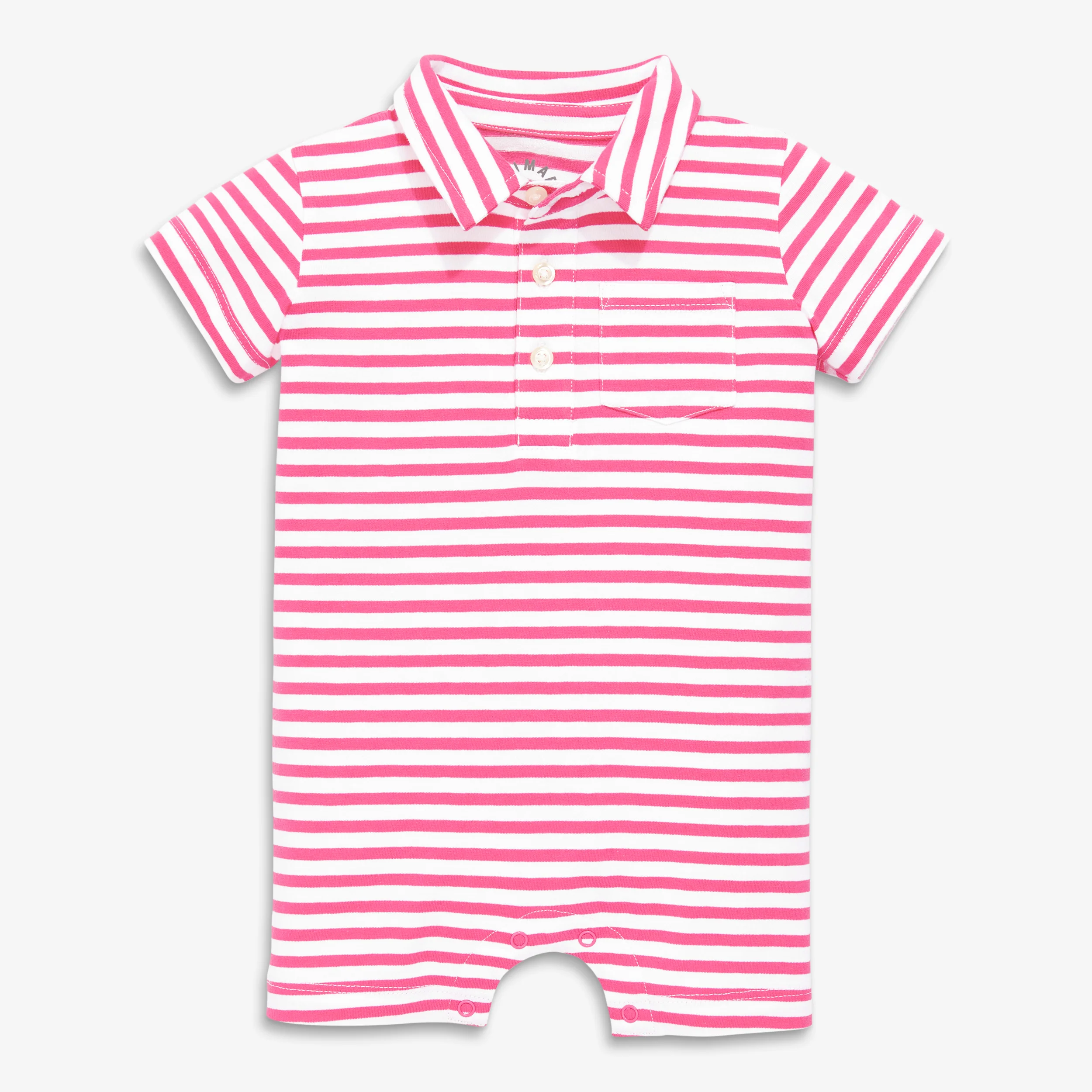 Baby polo shortie in mini stripe - Image 3