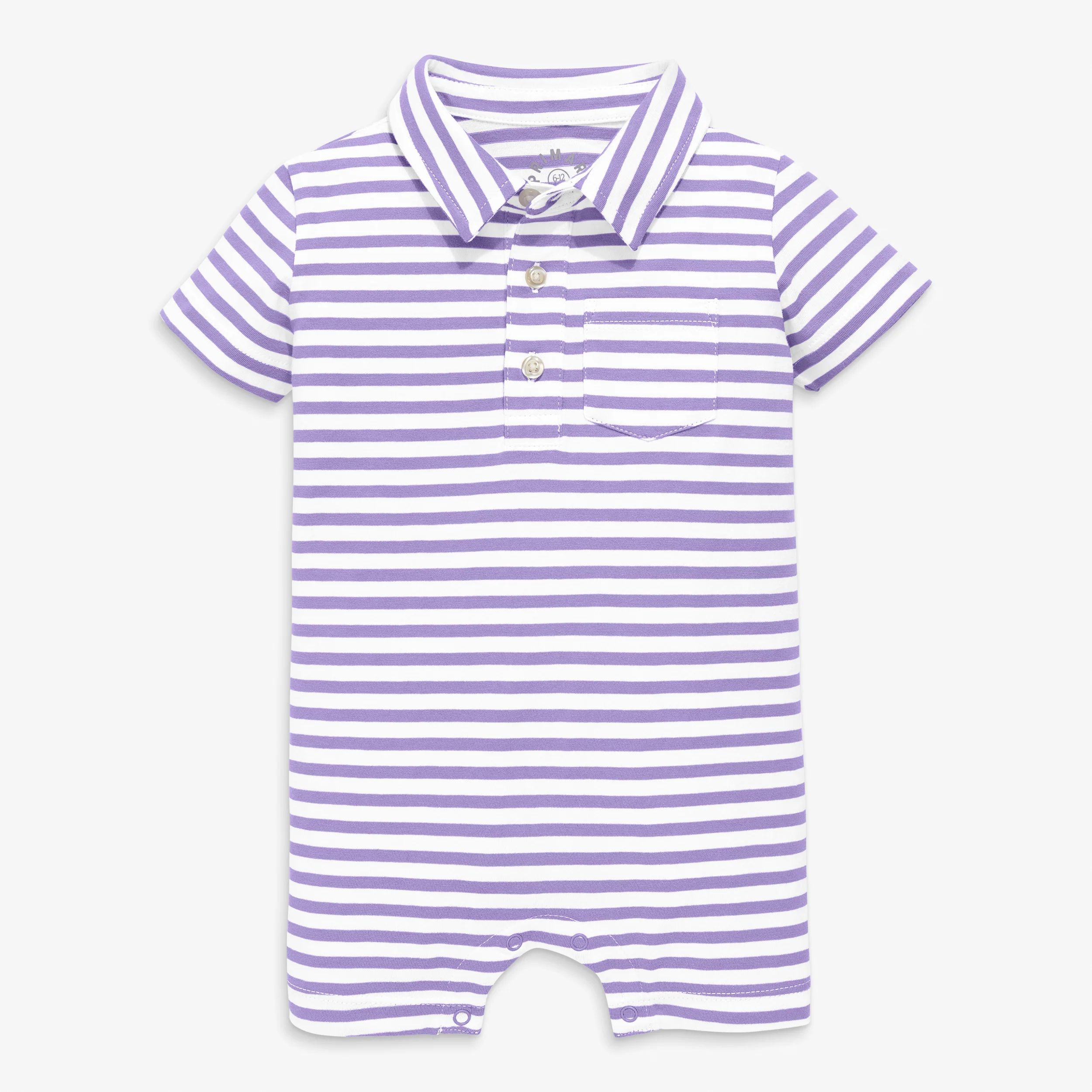 Baby polo shortie in mini stripe - Image 5