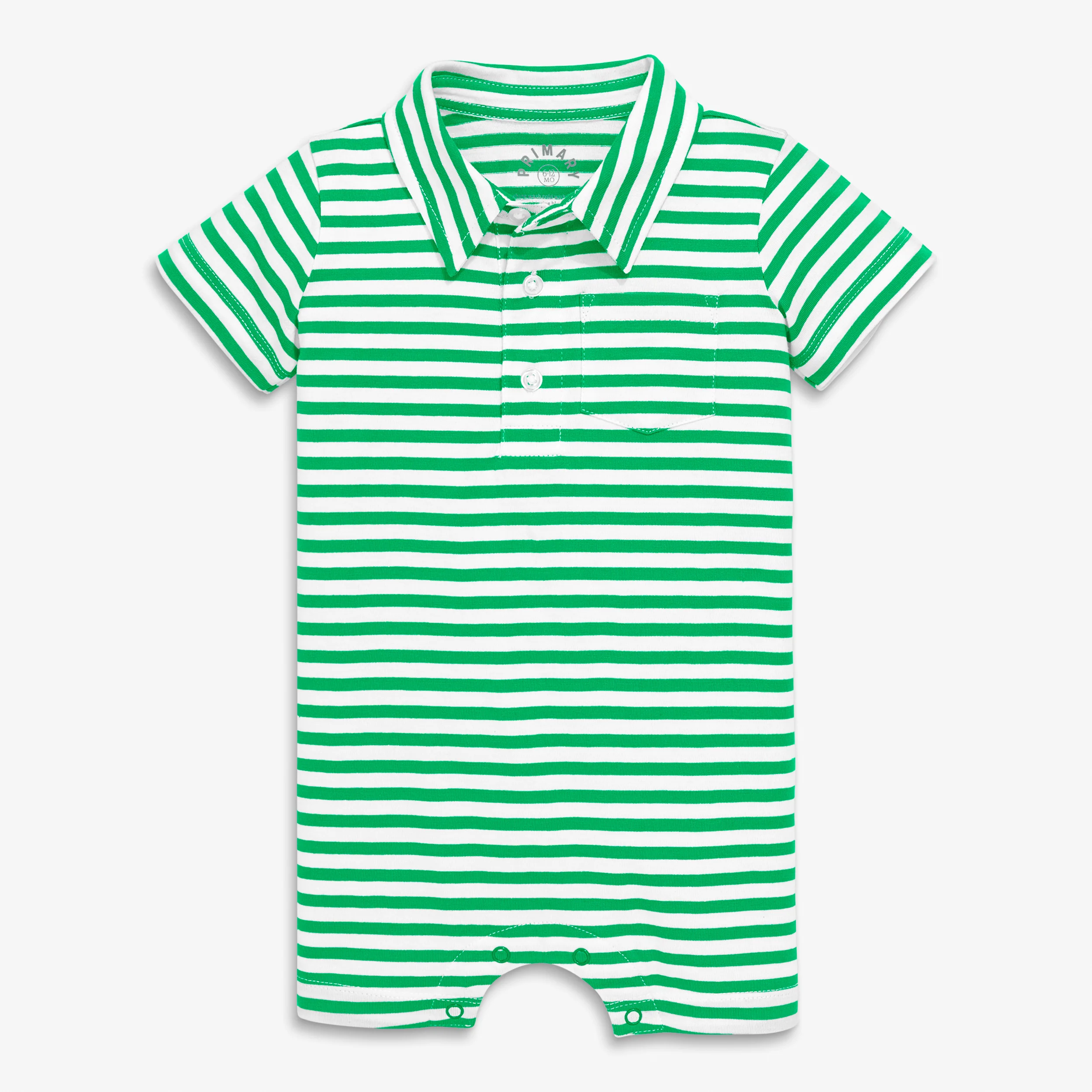Baby polo shortie in mini stripe - Image 6