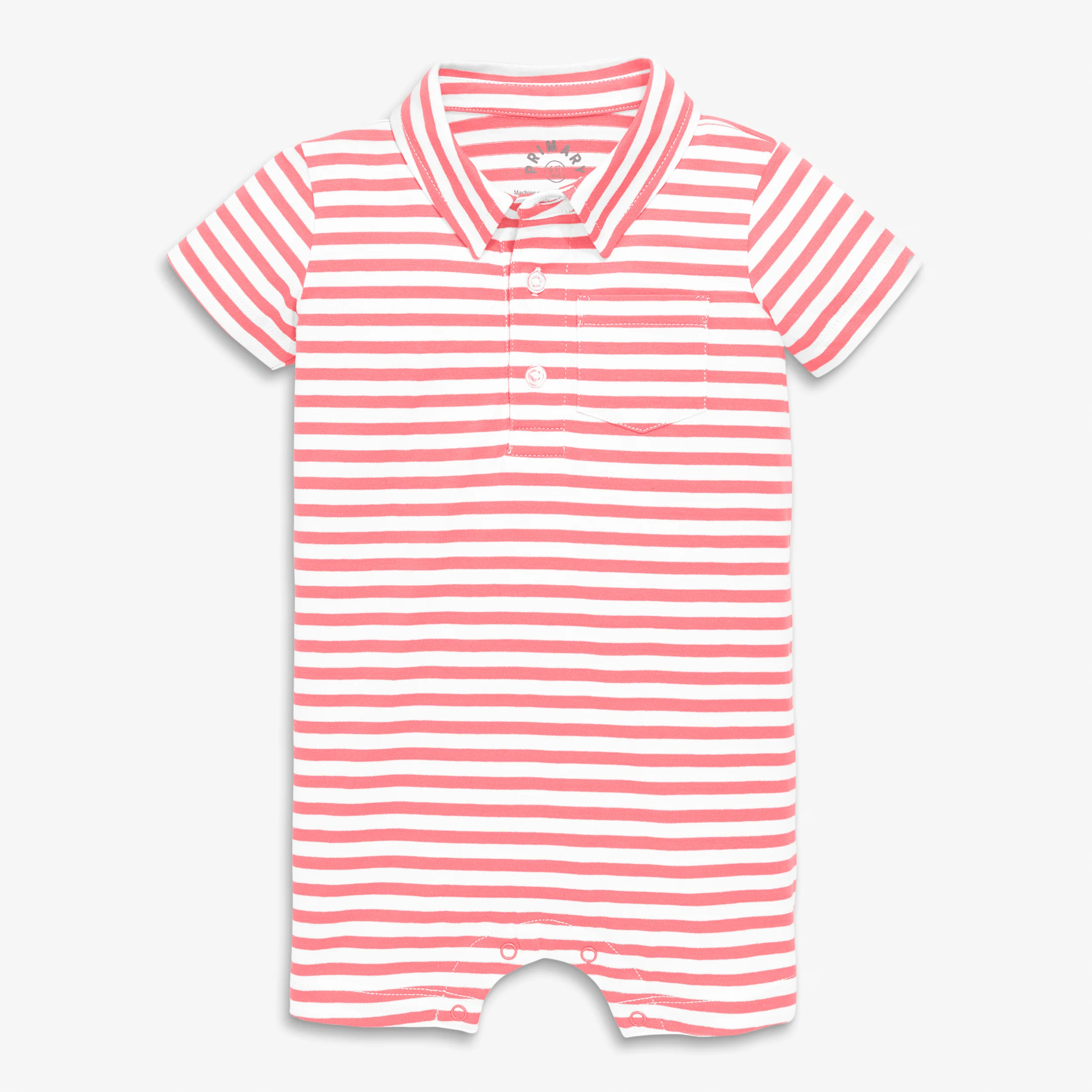 Baby polo shortie in mini stripe - Image 7