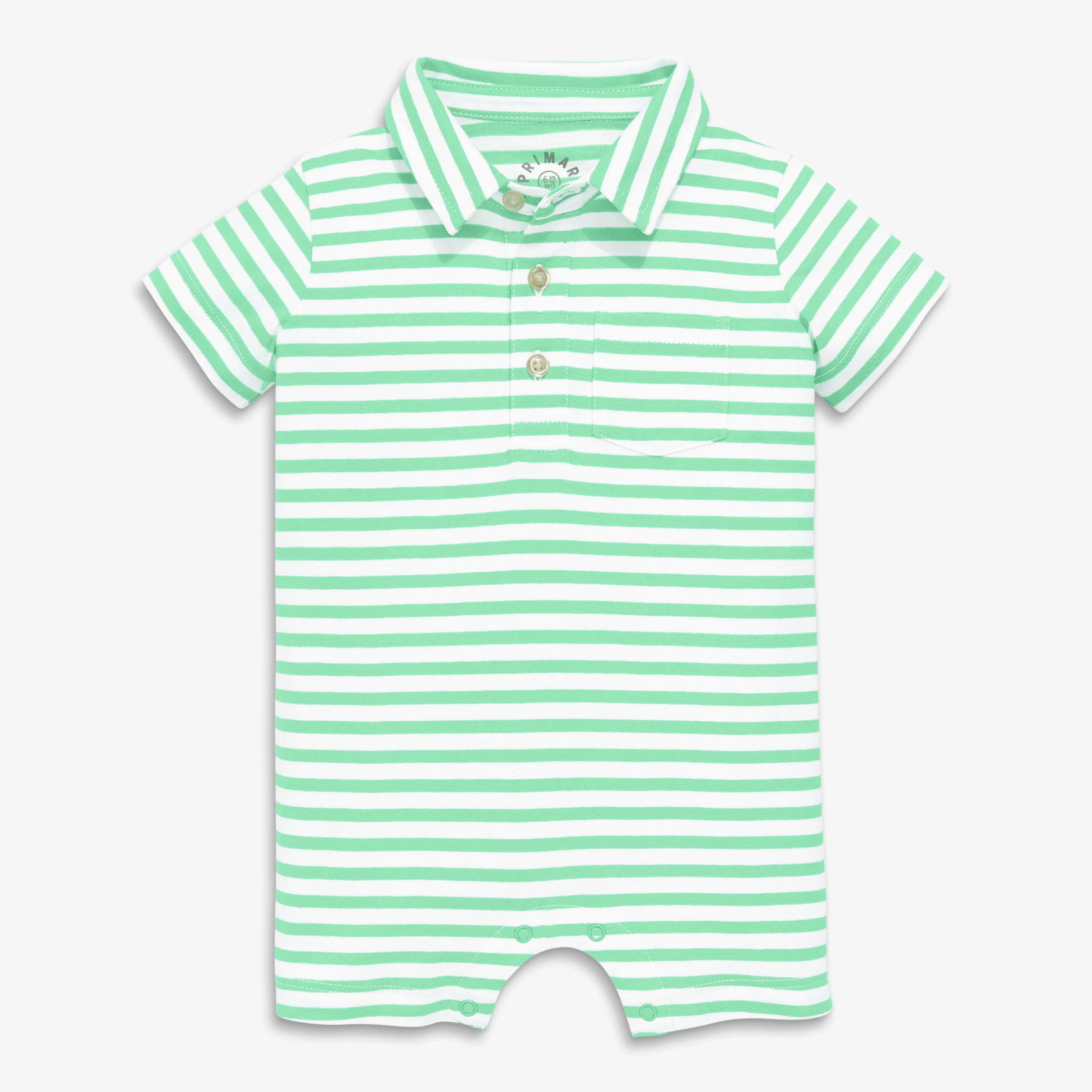 Baby polo shortie in mini stripe - Image 8