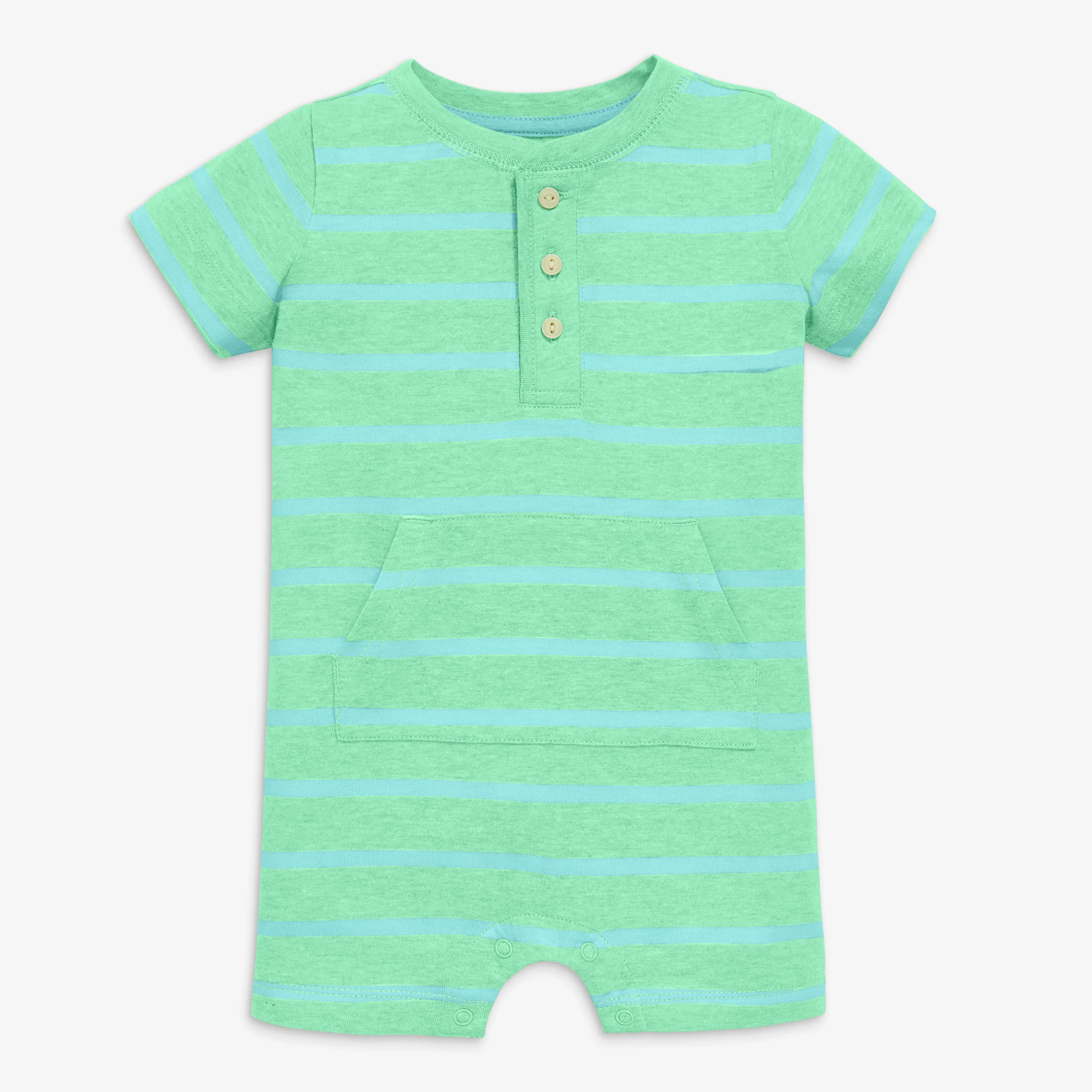 Baby heathered henley shortie in stripe - Image 7