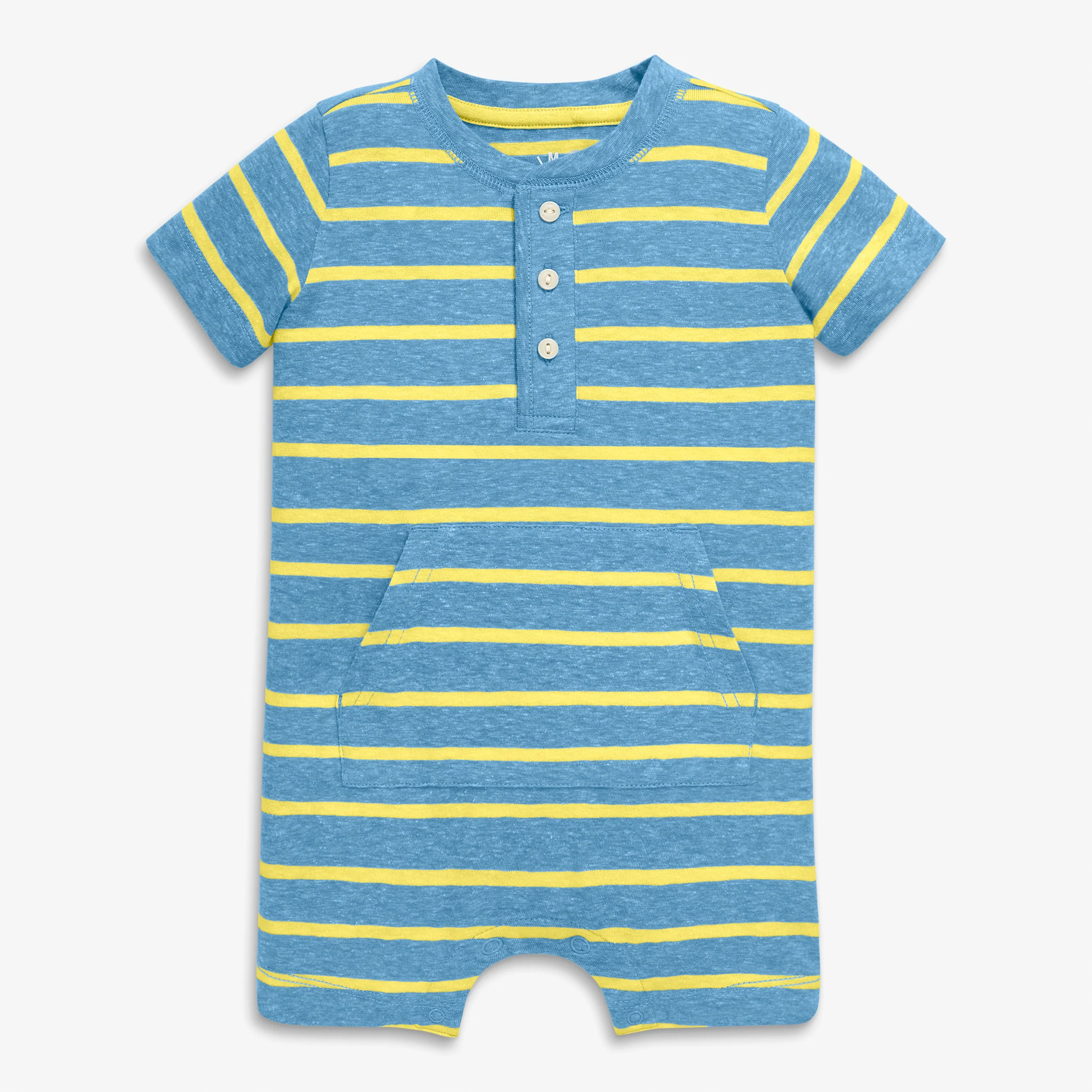 Baby heathered henley shortie in stripe - Image 9