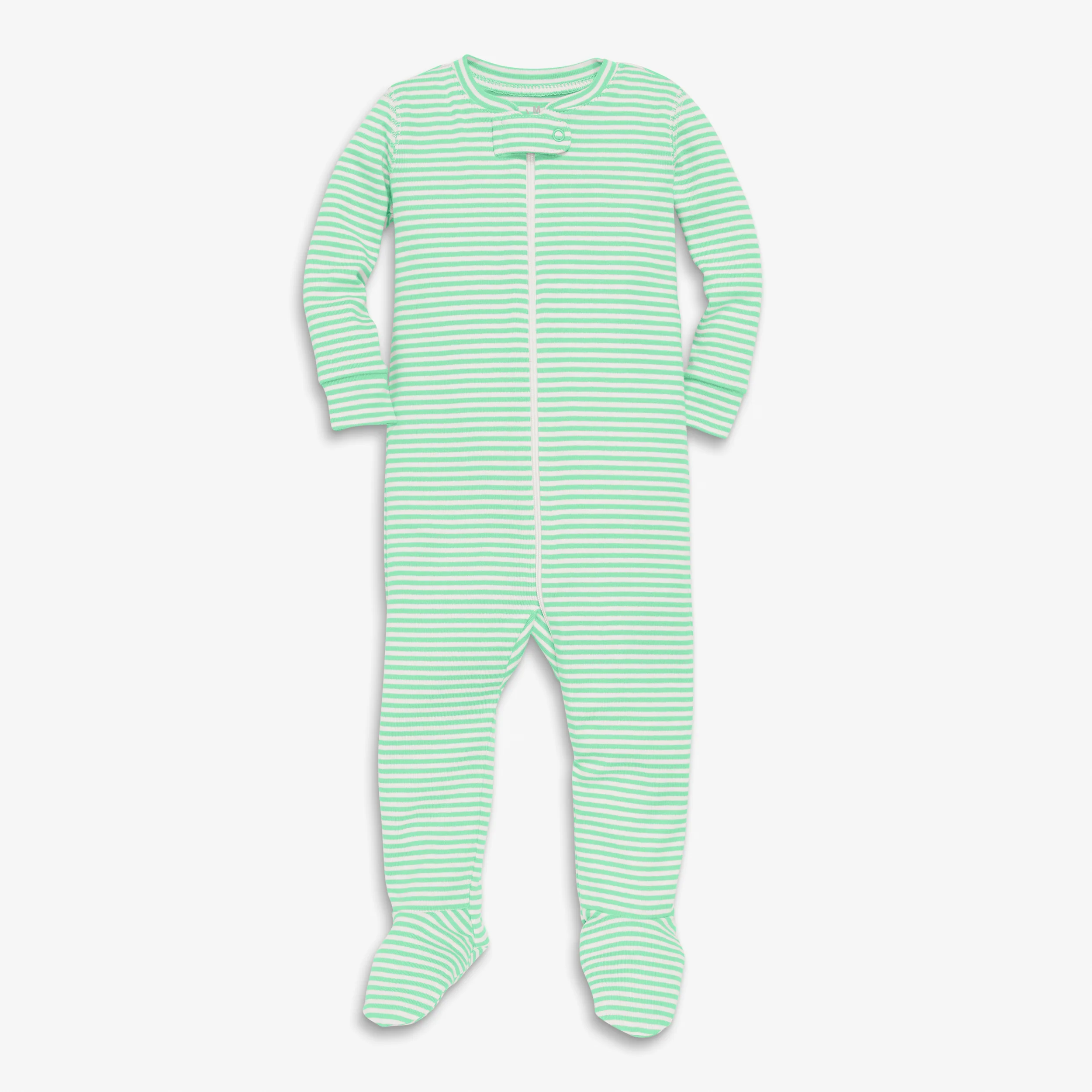Clearance baby organic zip footie in mini stripe - Image 13