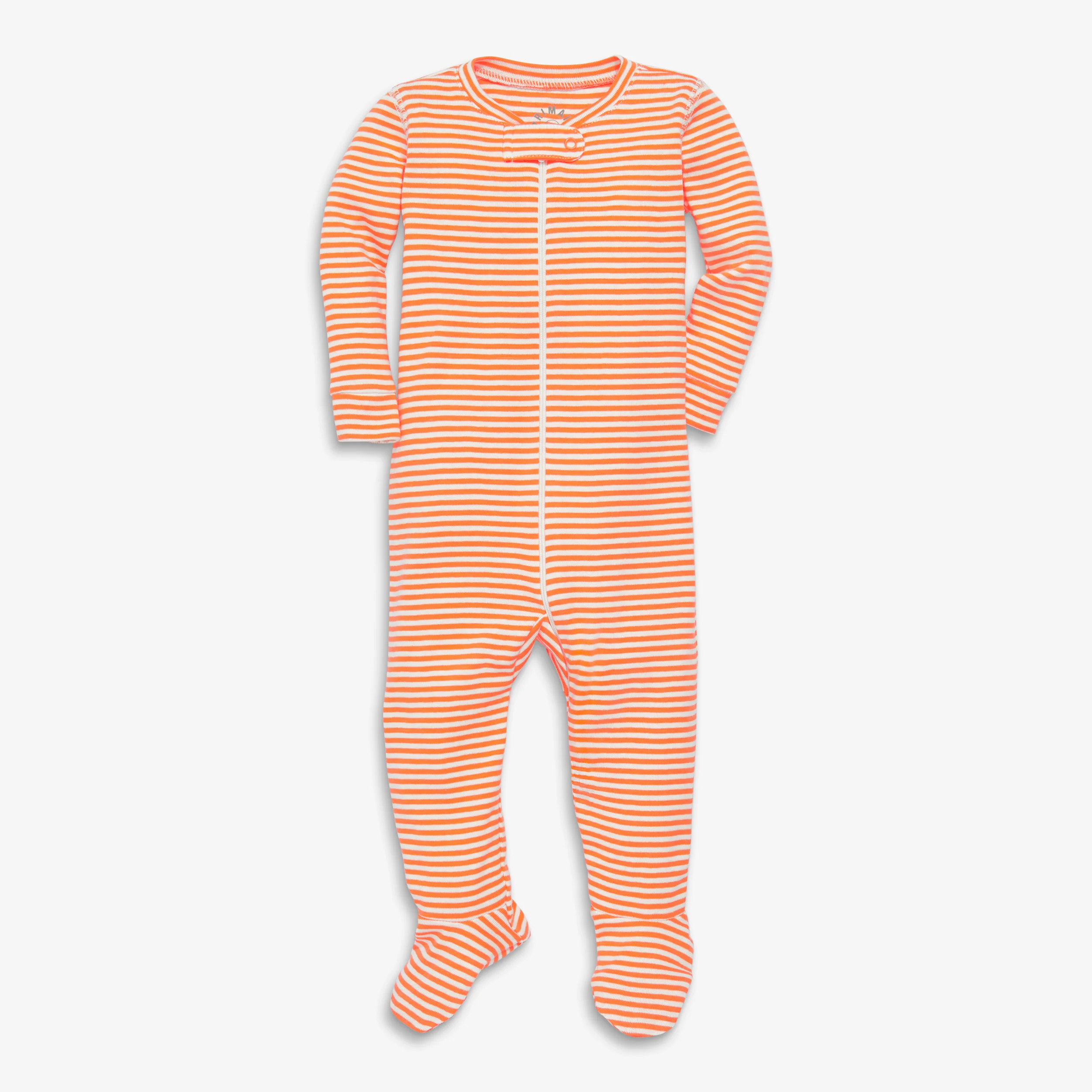 Clearance baby organic zip footie in mini stripe - Image 3