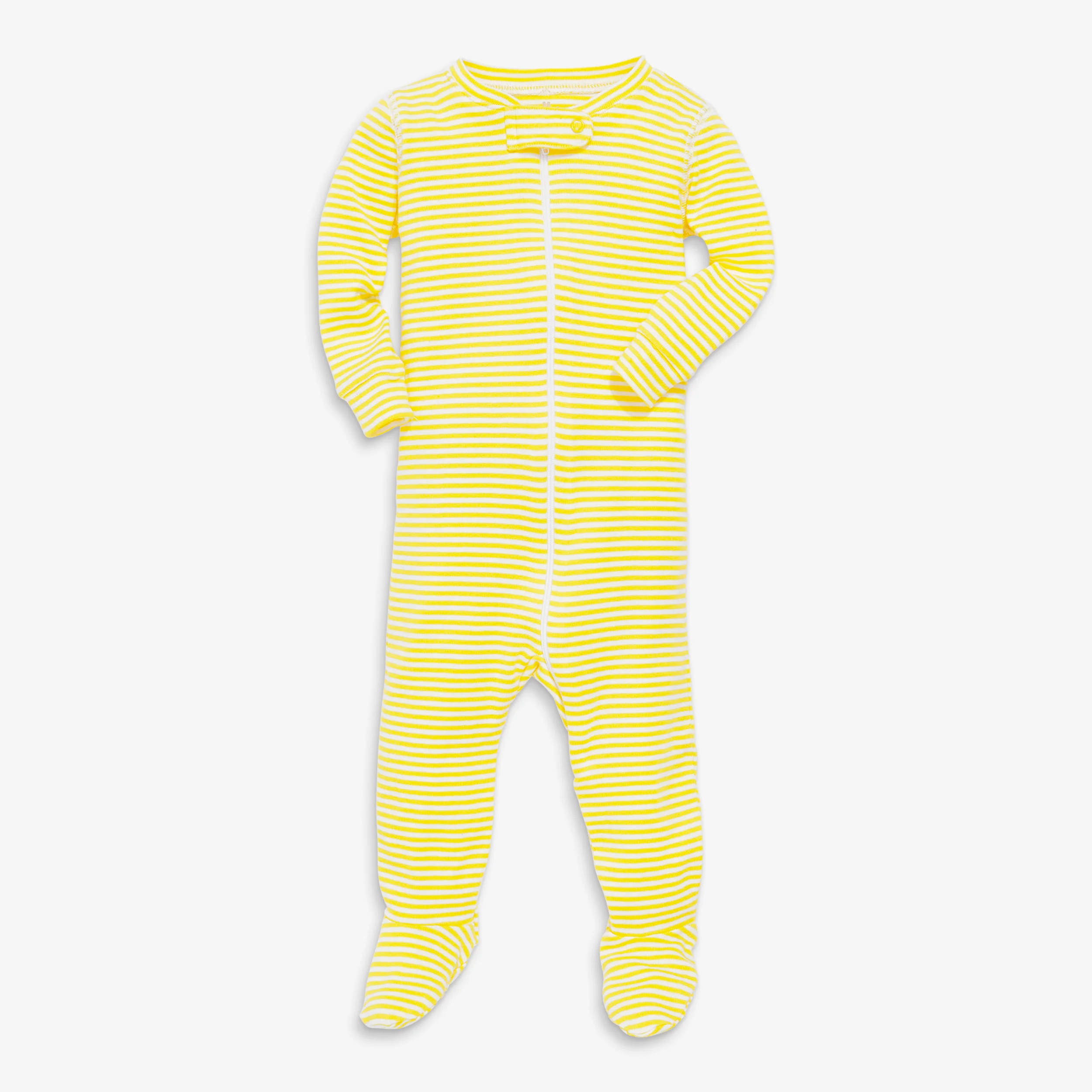 Clearance baby organic zip footie in mini stripe - Image 4