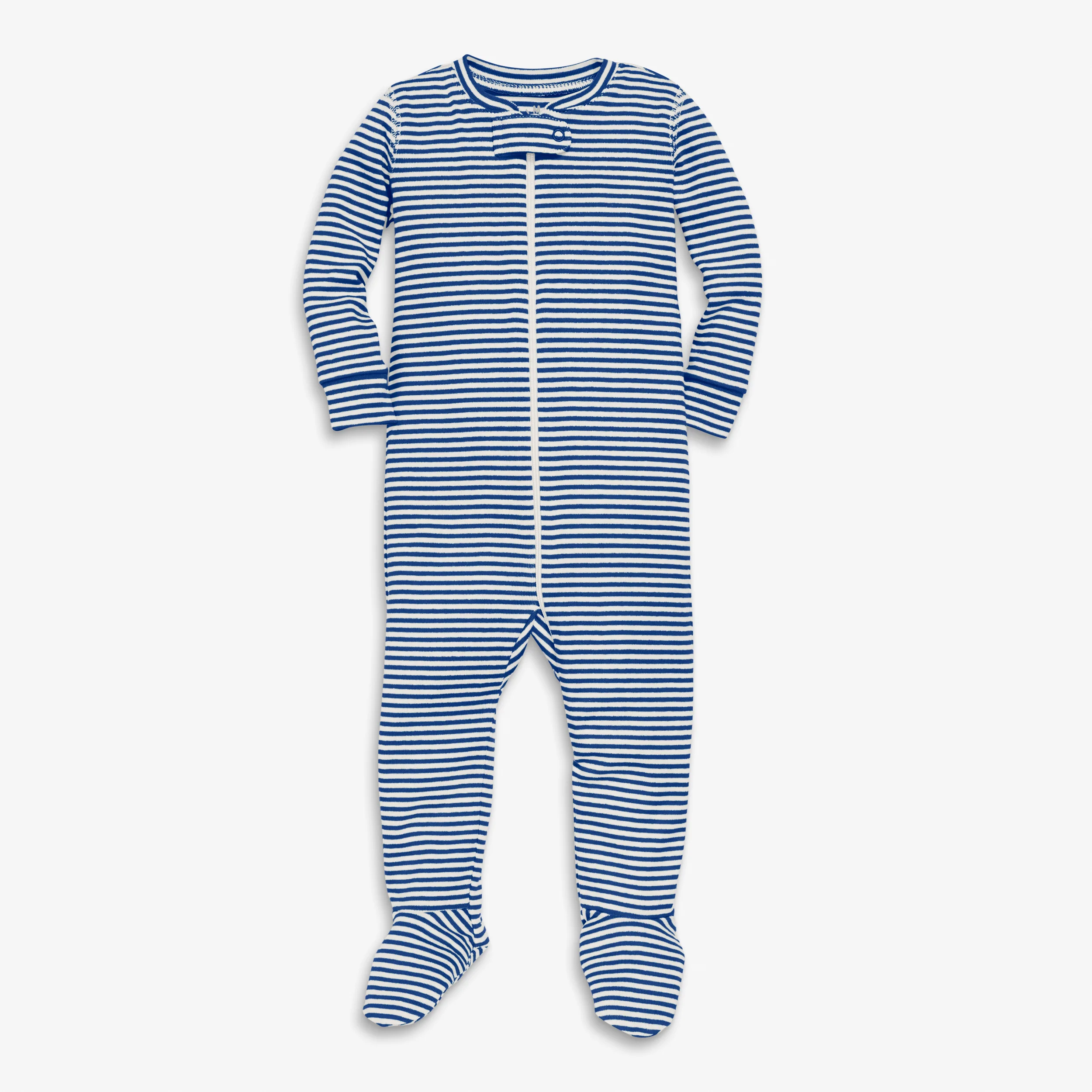 Clearance baby organic zip footie in mini stripe - Image 5