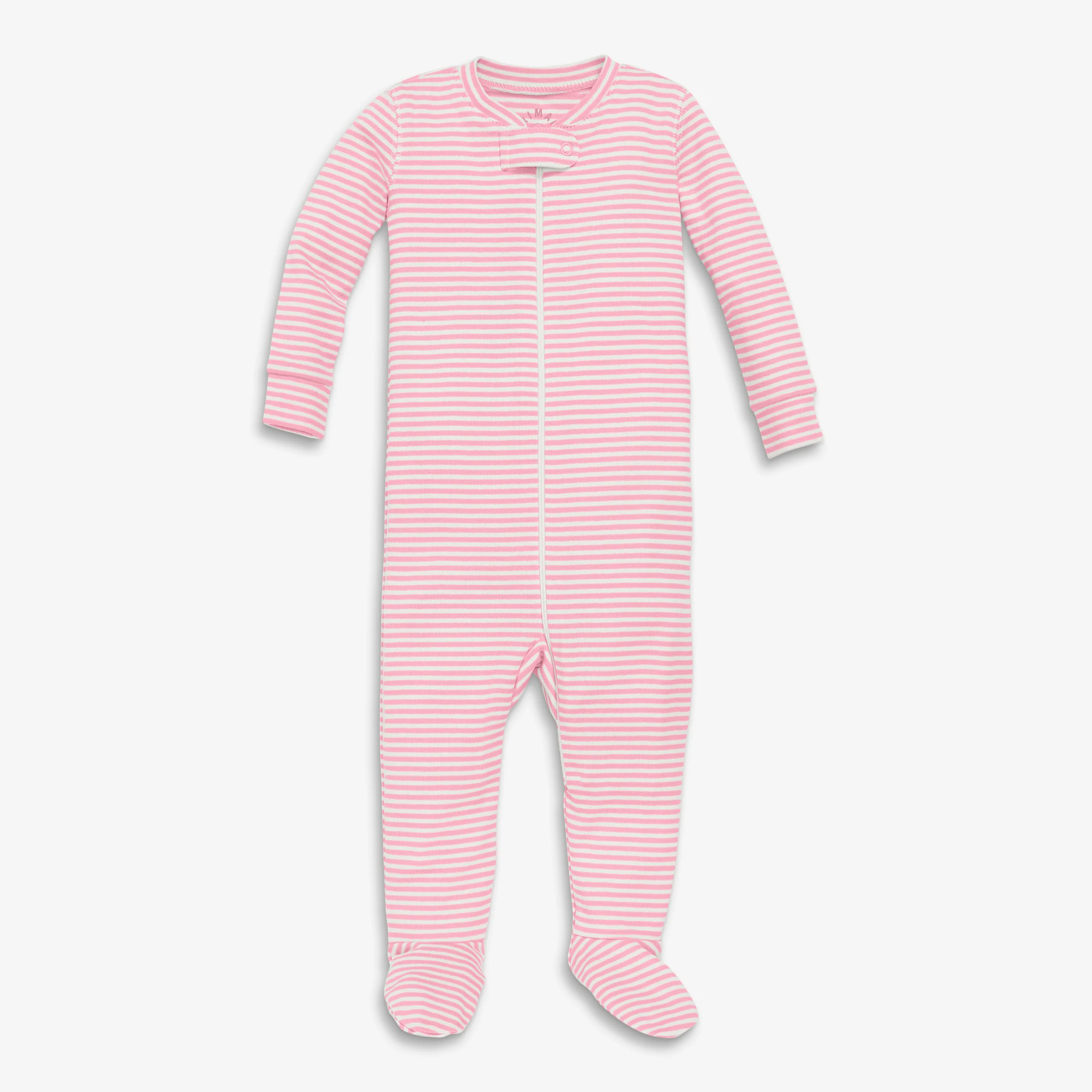 Clearance baby organic zip footie in mini stripe - Image 7