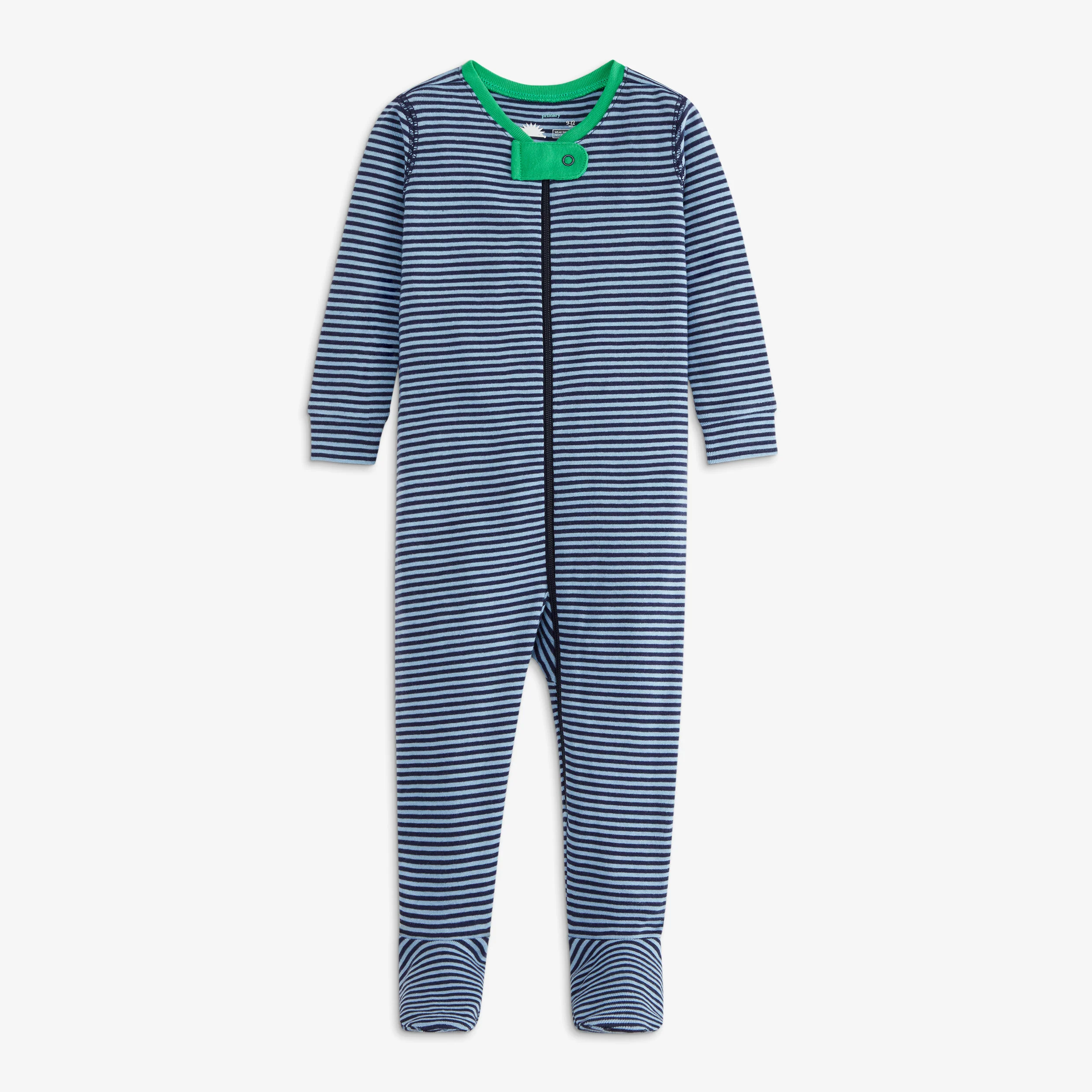 Clearance baby organic zip footie in mini stripe - Image 8
