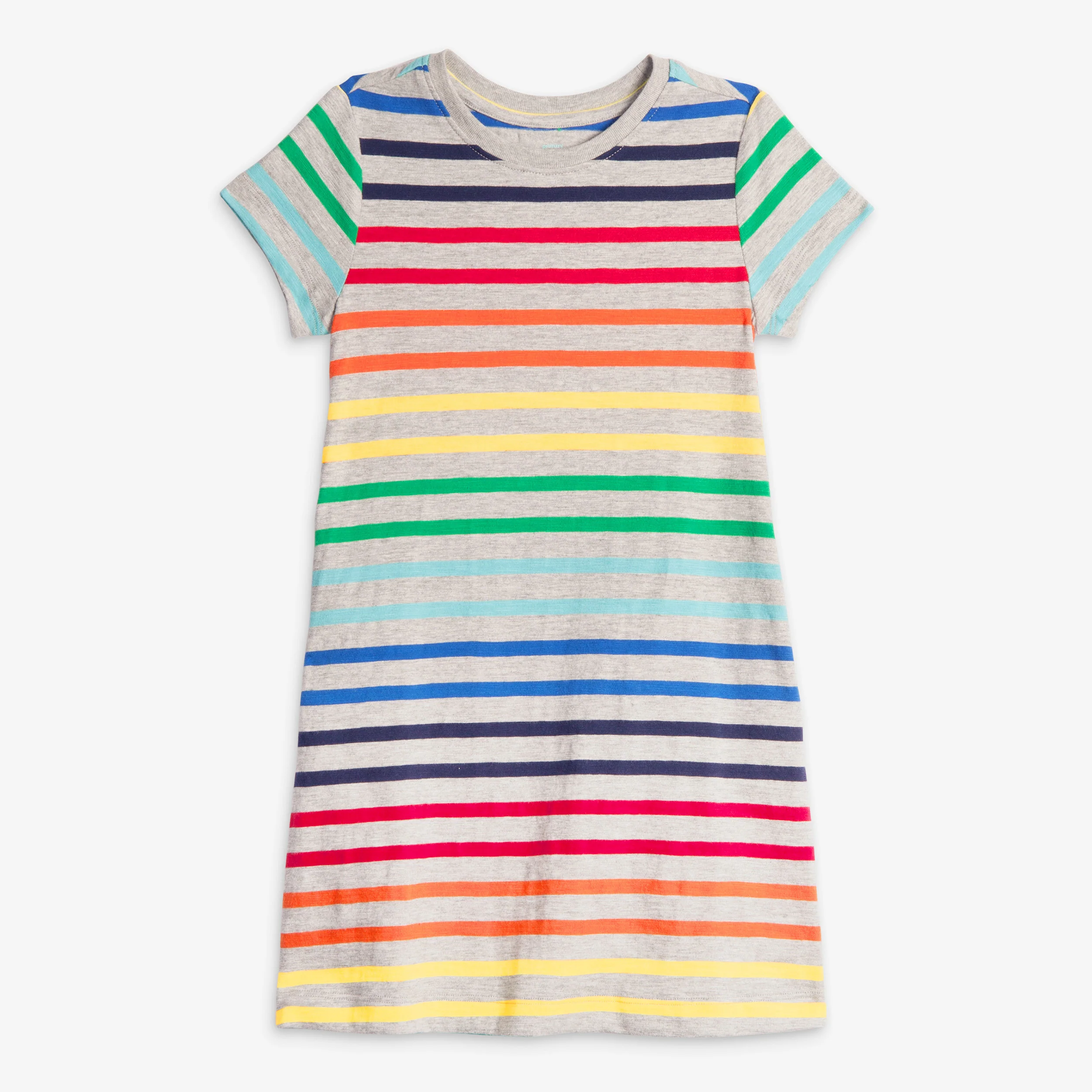 Clearance kids t-shirt dress in rainbow stripe - Image 3